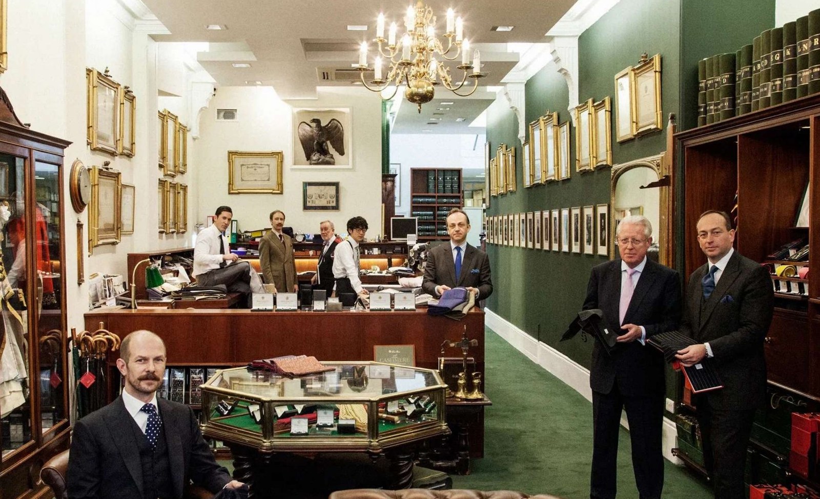 The interior of Henry Poole on Savile Row.